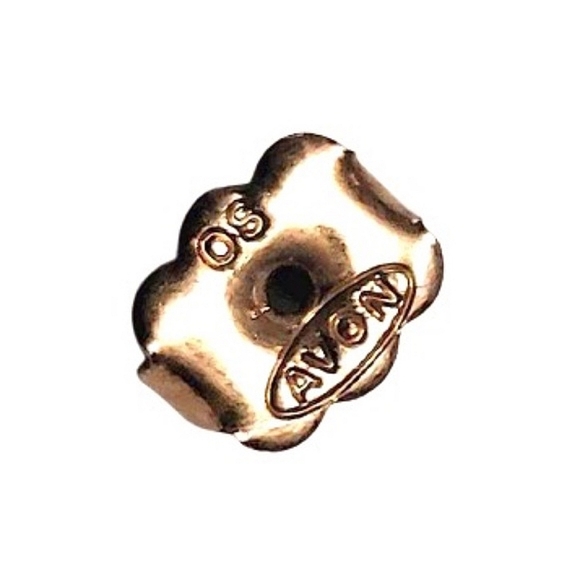 💞 AVON Rare Vintage Gold With Rhinestones Elegant Lilac Tone Gems Stud Earrings - Picture 8 of 10